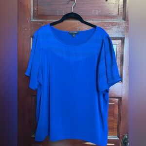 Banana Republic Short Sleeve Blouse in Cobalt Blue